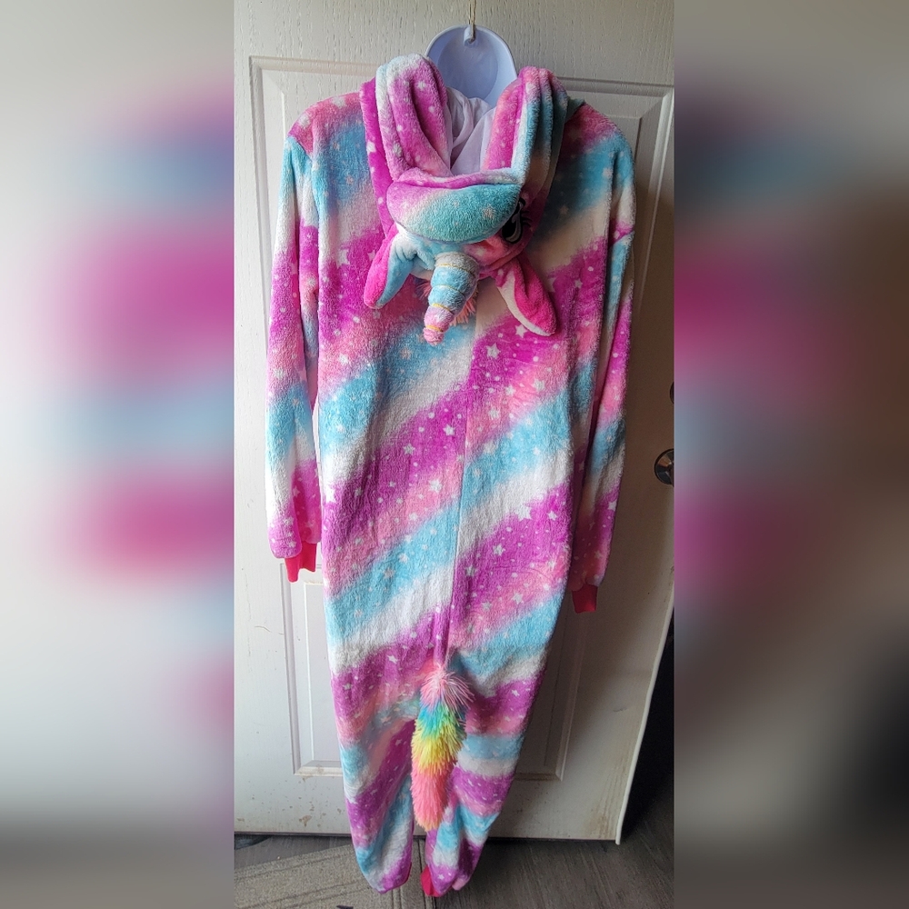 Rainbow Unicorn Onesie Pajamas Size Medium - Picture 9 of 9